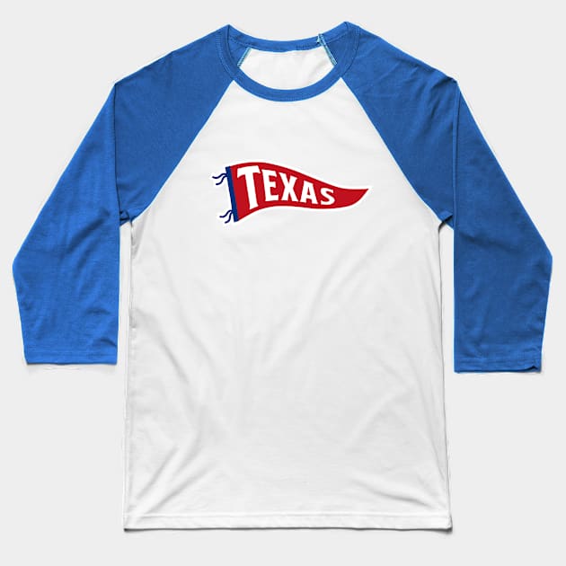 Texas Pennant - Blue Baseball T-Shirt by KFig21